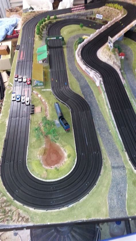 Exciting 4 Lane AFX Slot Car Layout Fully Landscaped | eBay Slot Car Racing, Slot Car Tracks ...