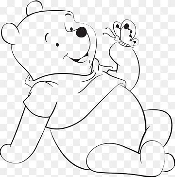 Free download | Winnie the pooh joyful bear black white outline, png ...