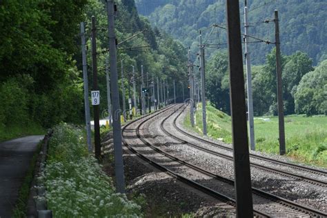 Double Track in Rail Traffic Stock Image - Image of siding, railway ...