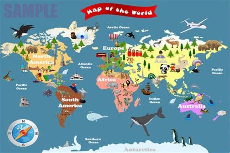 Fun Maps For Kids | Kids world map, Maps for kids, World map