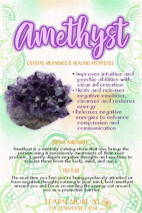 Amethyst - Crystal Meanings | Amethyst crystal meaning, Crystal meanings, Crystals