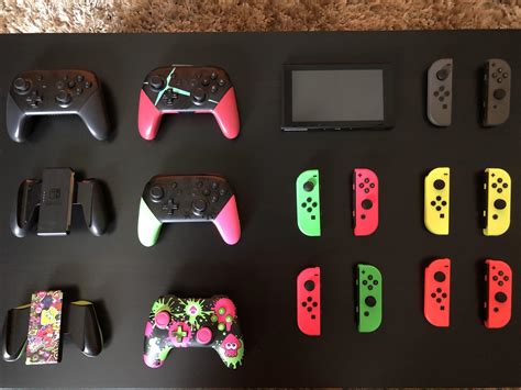 My Nintendo Switch controller collection. Still missing some blue neons. : r/gamecollecting