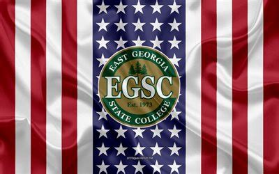 Download wallpapers East Georgia State College Emblem, American Flag ...