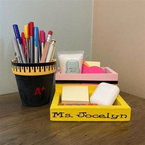 Teacher Desk Caddy Organizer Teacher Desk Décor Pencil - Etsy