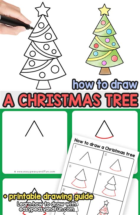 How To Draw A Christmas Tree Realistic Step By Step - Howto Techno