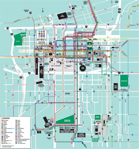 Kansas City downtown transport map - Ontheworldmap.com