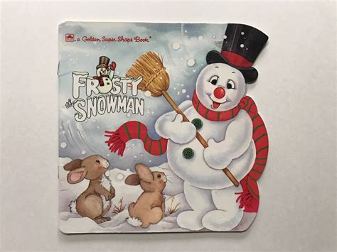 1990 Frosty the Snowman Book Soft Cover Kids Children Cute Story Little Golden Super Shape Book ...