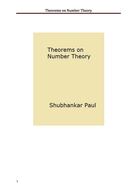 Theorems on Number Theory | Pothi.com