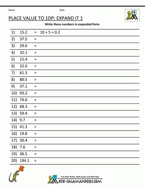 Free Printable Expanded Form Worksheets - Printable Forms Free Online