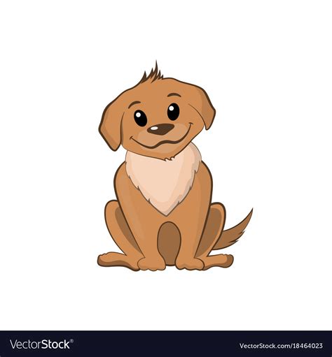 Brown puppy in cartoon style Royalty Free Vector Image