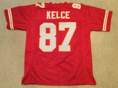 Men's Unsigned Custom Sewn Stitched Travis Kelce Red Jersey - Any Size ...