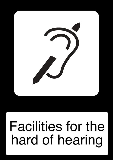 Facilities for the hard of hearing - Health and Safety Signs