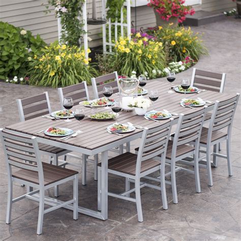 Kinzie 9 Piece Dining Set | Outdoor dining set, Outdoor dining table, Patio dining set