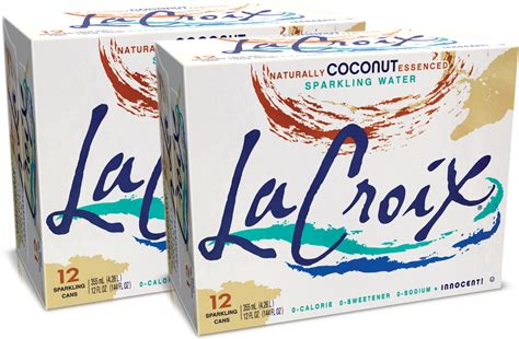 La Croix + Sparkling Water Coconut, 12 Fl Oz, 24 Ct (Pack of 2)