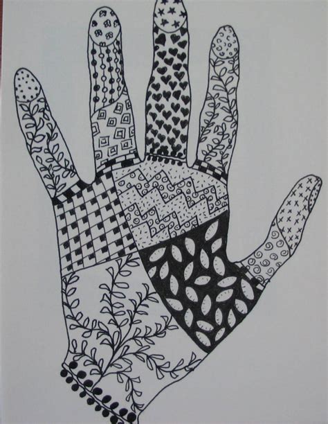 Faffing About: Hands up! | Zentangle patterns, Zentangle drawings, Easy zentangle patterns