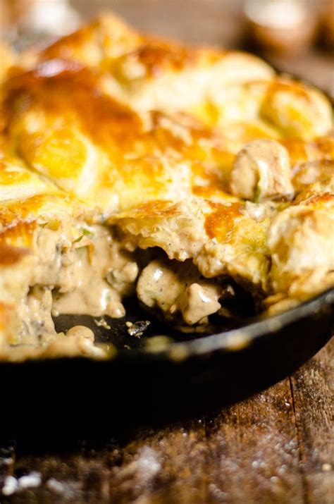 Skillet Chicken and Mushroom Pie - Food Above Gold