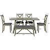 Amazon.com - 6 Piece Dining Table Set, Wood Dining Dinette Table and 4 Chairs with 1 Bench with ...