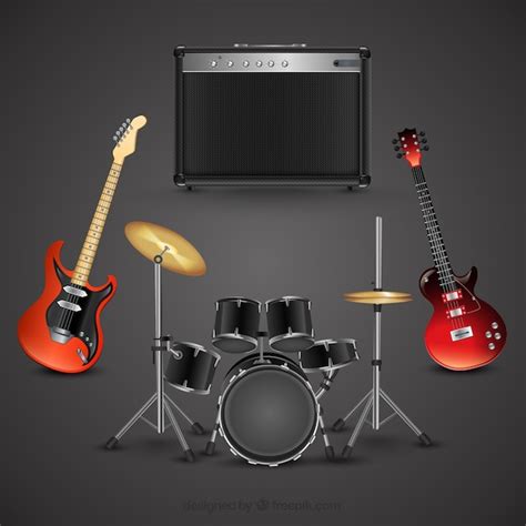 Premium Vector | Rock music instruments