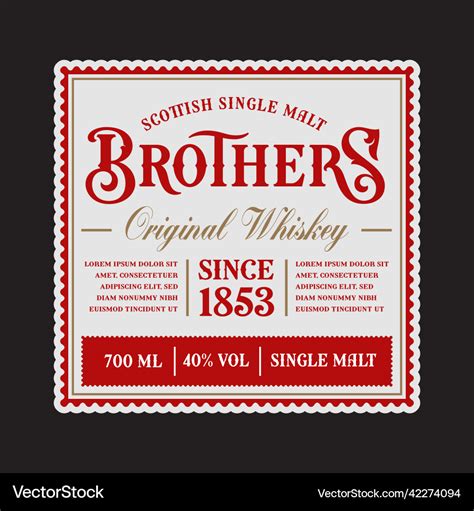 A vintage whiskey label template Royalty Free Vector Image