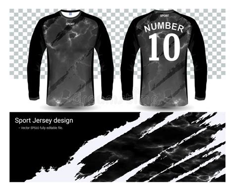 Long Sleeve Soccer Jerseys T-shirts Mockup Template Stock Vector ...