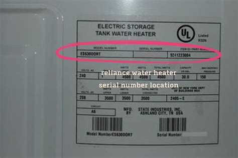 Reliance Water Heater Age