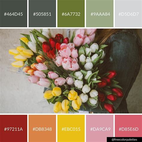 Tulip Bouquet | Color Palette Inspiration. | Digital Art Palette And ...