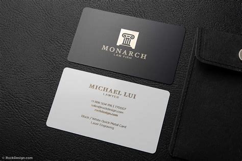 Luxury Metal Law Firm Free Black And White Business Card regarding Free Complimentary Card ...