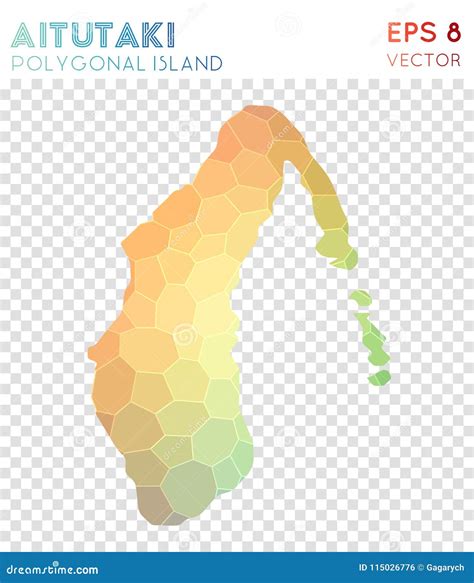 Aitutaki Polygonal Map, Mosaic Style Island. Stock Vector ...