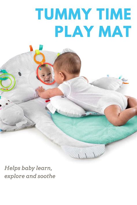 Fisher Price Tummy Time Prop and Play Mat - helps baby to learn and explore. Includes mirror ...