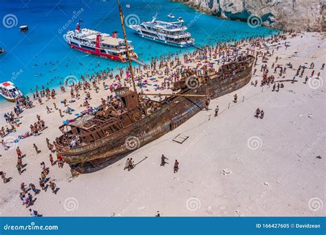 Shipwreck At Navagio Beach, Zakynthos Editorial Photo | CartoonDealer ...