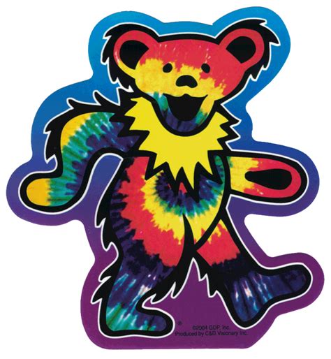 Grateful Dead Tie Dye Dancing Bear - Bumper Sticker / Decal - Peace ...