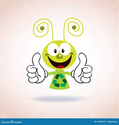 Recycle Mascot Cartoon Character Stock Vector - Illustration of antenna ...