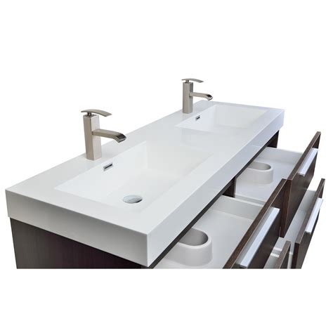 54 Inch Bathroom Vanity Double Sink : Design Element Valentino 54 In W X 22 In D Bath Vanity In ...