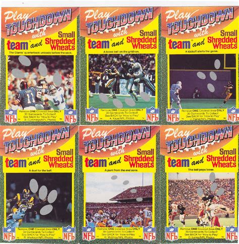 1989 Play Touchdown Gamecards