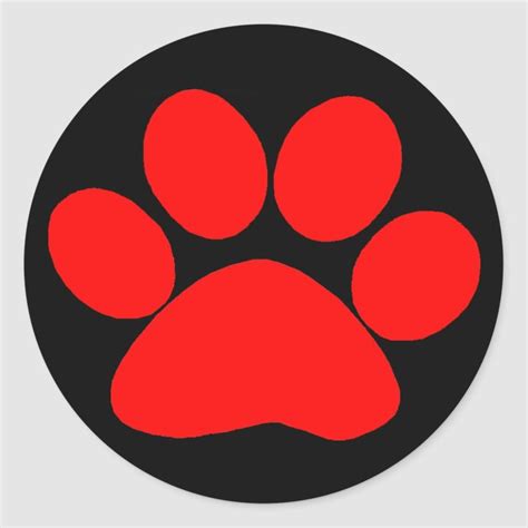 Red Paw Print Stickers | Zazzle | Print stickers, Paw print stickers ...