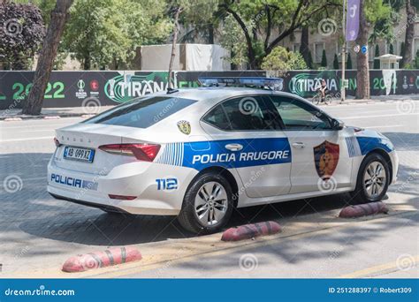 Car of Albanian Road Police Policia Rrugore. Editorial Photography - Image of patrol, 2022: ...