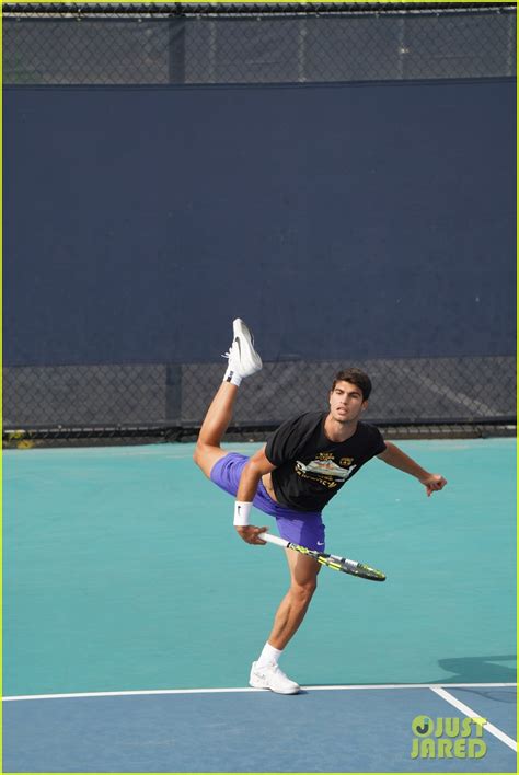 Tennis Teenage Sensation Carlos Alcaraz Hits the Practice Court Before Big Miami Open Match ...