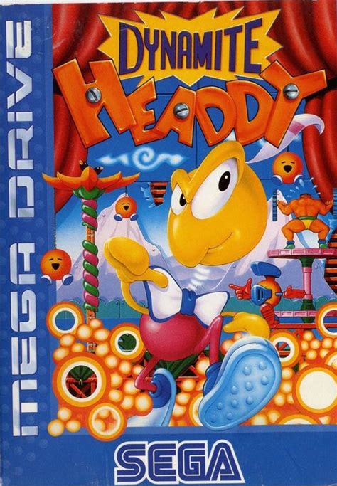 Dynamite Headdy (1994) Genesis box cover art - MobyGames