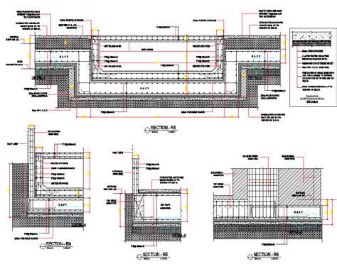 Swimming Pool Construction plan - Cadbull