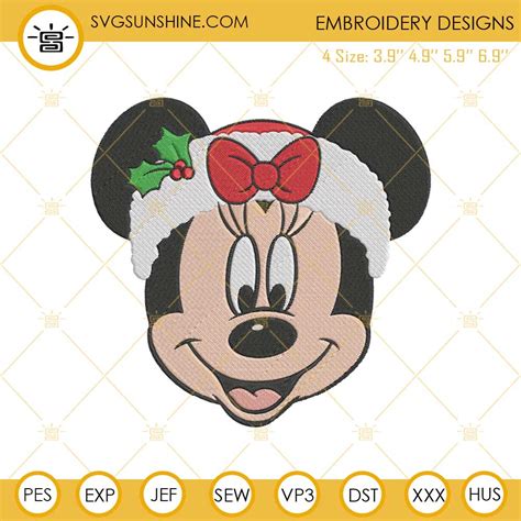 Disney Minnie Christmas Machine Embroidery Design File