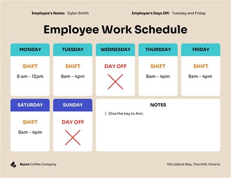 Employee Work Schedule