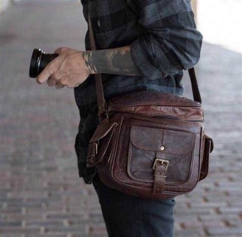 Brown Leather Camera Bag, Side Camera Bag. Material: High quality Genuine Leather Handmade ...