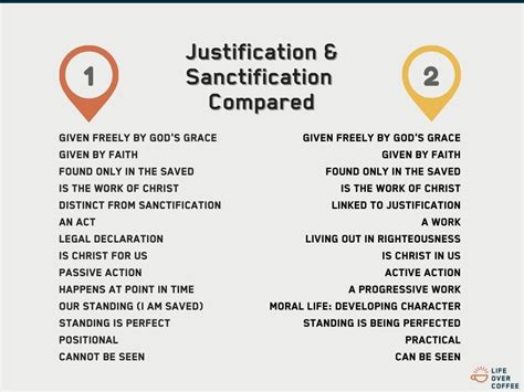 Justification and Sanctification Compared - Life Over Coffee