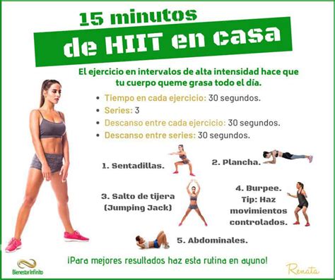 15 minutos de HIIT en casa - Bienestar Infinito