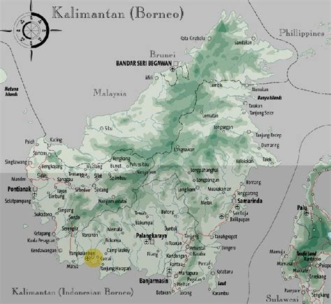 Map of Kalimantan at e-borneo.com