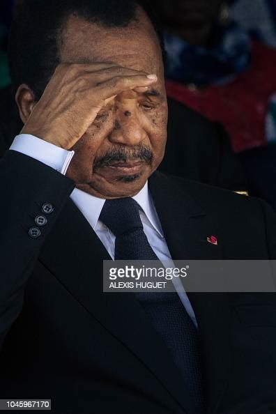 Cameroonian President Paul Biya listens to speeches in honour of his ...