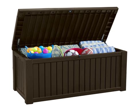 Amazon.com : Keter Rockwood Plastic Deck Storage Container Box Outdoor Patio Garden Furniture ...