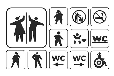 Free Vector | Flat design toilet icons label collection