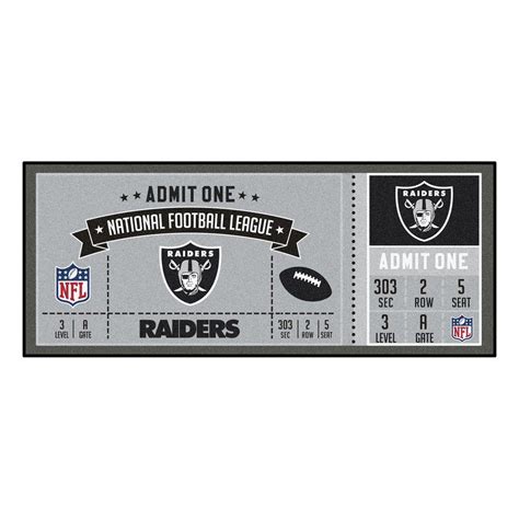 NFL - Oakland Raiders Ticket Runner 30"x72" | Raiders tickets, Nfl ...