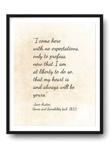 Jane Austen Art Print Sense & Sensibility Quote Jane Austen - Etsy